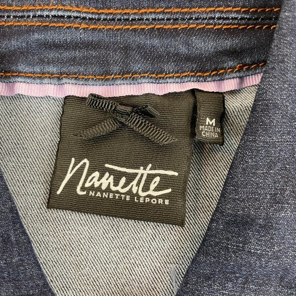 Nanette Lepore Denim Jacket M Fiona Wash NWOT - Picture 3 of 7